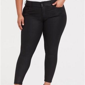 Torrid black wax coated jeans